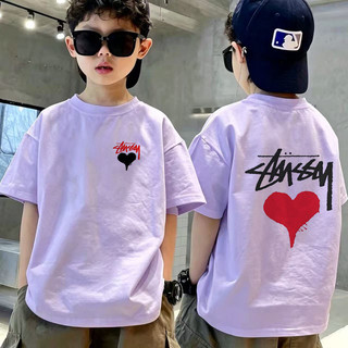 Áo Thun Hè Trẻ Em Đen In  Trái Tim 2 Mặt, Chất Vải Bông Thoáng Mát Thấm Mồ Hôi COD