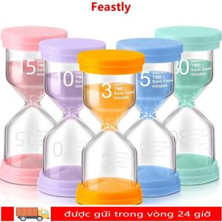 Đồng hồ cát đầy màu sắc FESTLY, Thủy tinh Borosilicate cao 3 / 5 / 10 / 15 / 30 phút Cát, Quà tặng Màu Macaron Đồ chơi chắc chắn bền bỉ Hẹn giờ cát Trang trí nhà cửa