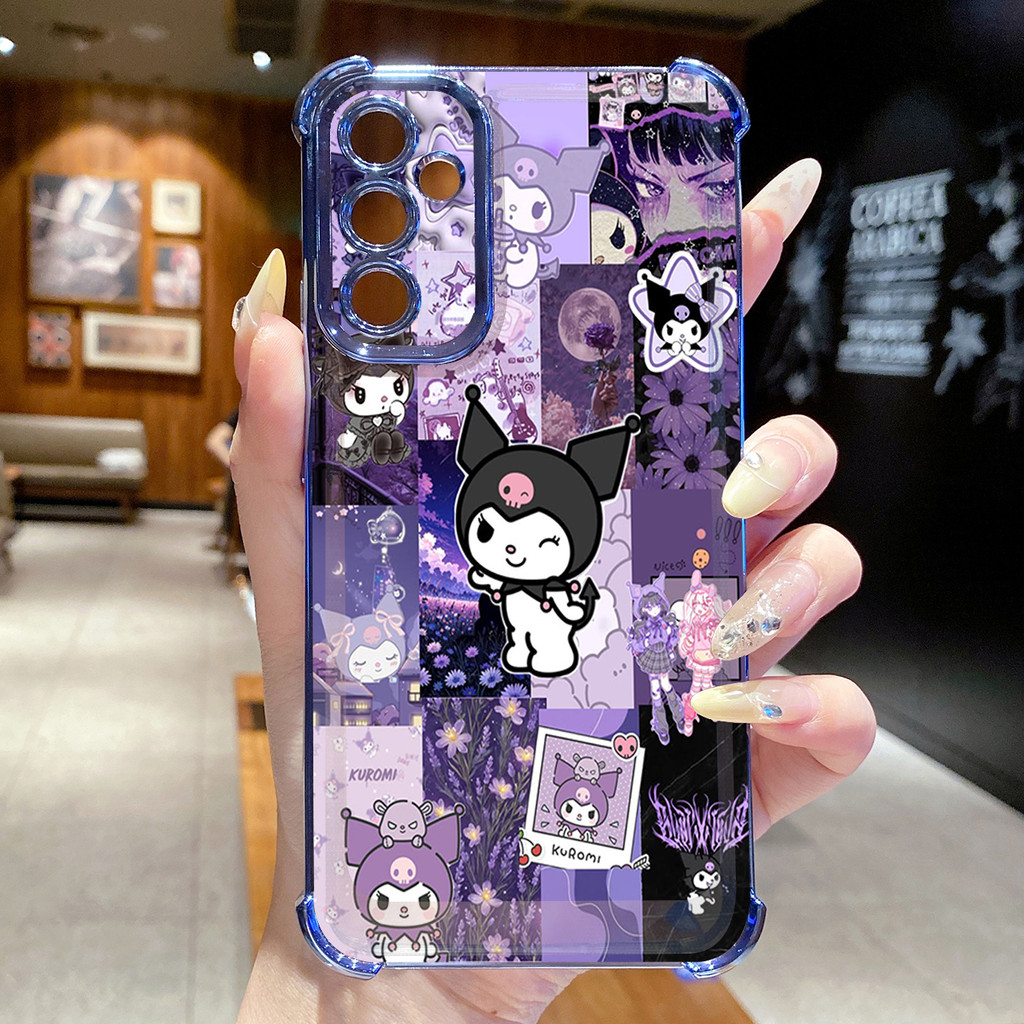 Tương thích với Samsung Galaxy A17 A07 A15 A05 A35 A55 A14 A34 A56 A36 A06 A16 Heart Melody Kuromi Vỏ mạ trong suốt Vỏ chống rơi
