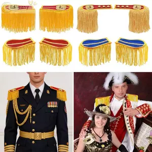 EDIWANY 1 Cặp Miếng Lót Vai Epaulettes, Trâm cài Bảng Tua Rua Nhiều Màu Sắc Viền Epaulets, Bền Đa Năng Với Khóa Áo Khoác Áo Khoác Epaulett Cho Trống Sừng Ban Nhạc