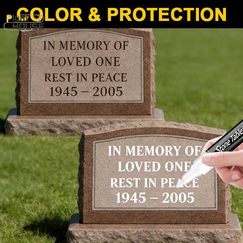 PlumHOUSE Tombstone Marker Inscription Phục Hồi Bút Dầu Qui Khô Chống Thời Tiết Chạm Lên Bút Sơn Cho Đá Granite VN
