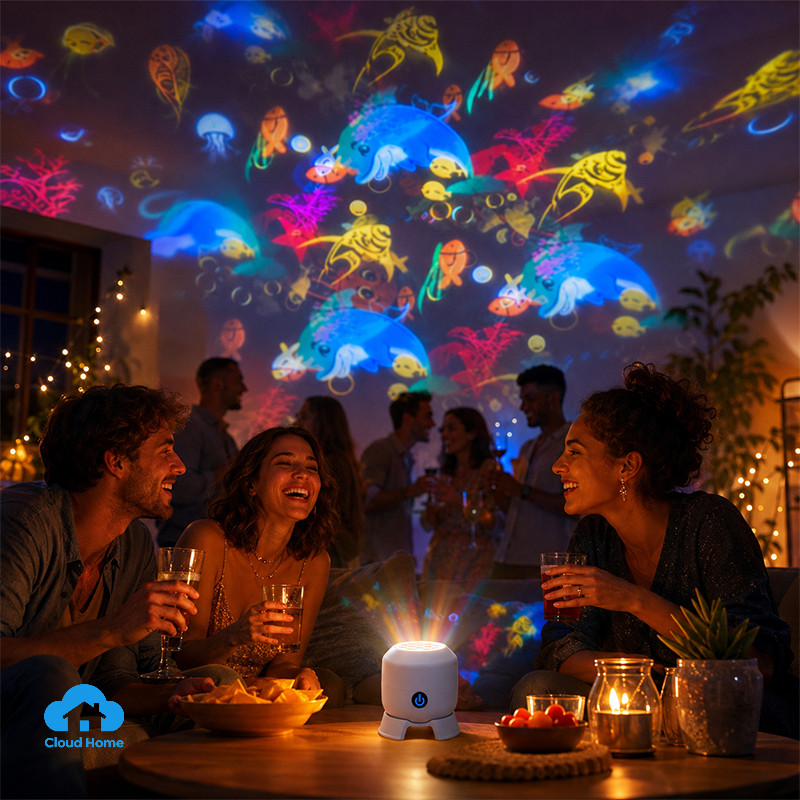 🌤️COD🌤️Đèn chiếu 3d tạo hiệu ứng động đại dương huyền ảo độ nét cao, Đèn Led xoay tự động 360 độ