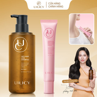 Bộ Dầu Gội Và Kem Nách UILICY 300ml+30g Không Silicone, Kiềm Dầu, Mọc Tóc, Làm Sáng Vùng Nách, Giảm Thâm Sạm Đều Màu Da