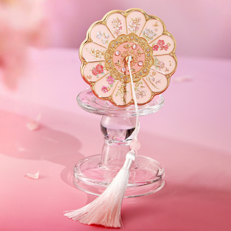 【SKISOPGO】Gương Cầm Tay Nữ Thần Mười Hai Hoa,Gương Cầm Tay Flower Cổ Điển Kim Loại Gương,quà tặng bạn thân