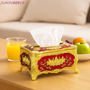 Hộp đựng khăn giấy JUNYUE88US, Hộp đựng khăn ăn bằng nhựa sang trọng nhẹ, Hộp đựng giấy khai thác kiểu hoa hồng Hộp đựng khăn giấy để bàn gắn trên xe