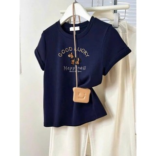 （Giao hàng 24h）Angela Áo thun Cotton in hình Ngựa Hotrend 2026 ALICEVN, Áo thun nữ dáng vừa in hình, chất thun dày dặn
