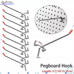 DAYBREAK 1 Cái Móc treo xiên, Móc treo bảng lỗ công cụ phần cứng bằng thép, có nắp cao su Giá lưu trữ treo tường Móc treo bảng cho cửa hàng Kệ tốt