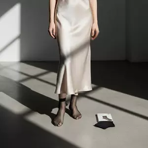 KUZHEN Thoáng Khí Co Giãn Cao Satin Sáng Bóng Sos Phong Cách Dầu Bóng Cho Trang Phục Đảng Nữ Và Bé Gái HOT