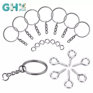 GHX 150 Chiếc Móc Khóa Có Dây Xích Chia Nhảy Nhẫn Có Vít Mắt Móc Khóa DIY VN