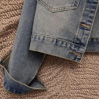 [Giảm giá trong thời gian có hạn] Áo khoác nữ Denim ngắn kiểu cổ điển kiểu Mỹ Túi lớn dáng rộng phù hợp cho mọi trận đấu Áo khoác thông thường