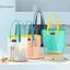 BeautifulHomeA PVC Trong Suốt Sọc Thạch Tote Túi Xách Chống Thấm Nước Rộng Rãi Lưu Trữ Cho Mùa Hè Du Lịch Ngoài Trời Sử Dụng VN