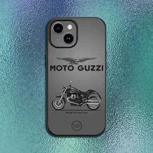 TP-3 Moto G-Guzzis Cool Logo Ốp Lưng Điện Thoại IPhone 11 12 13 14 15 16Pro Max Plus Cổ Điển Màu Đen Vỏ Mềm