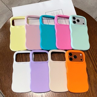 Ốp điện thoại silicon lỏng màu kẹo viền sóng cho iPhone 17Promax 17Pro 16 Pro Max Vỏ di động nữ chống sốc