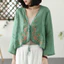 Tươi Văn Học Cổ Điển Dài Tay Retro Thêu Áo Sơ Mi Nhỏ Chống Nắng Quần Áo Phối Nhỏ Trà Quần Áo Áo Sơ Mi 5.26