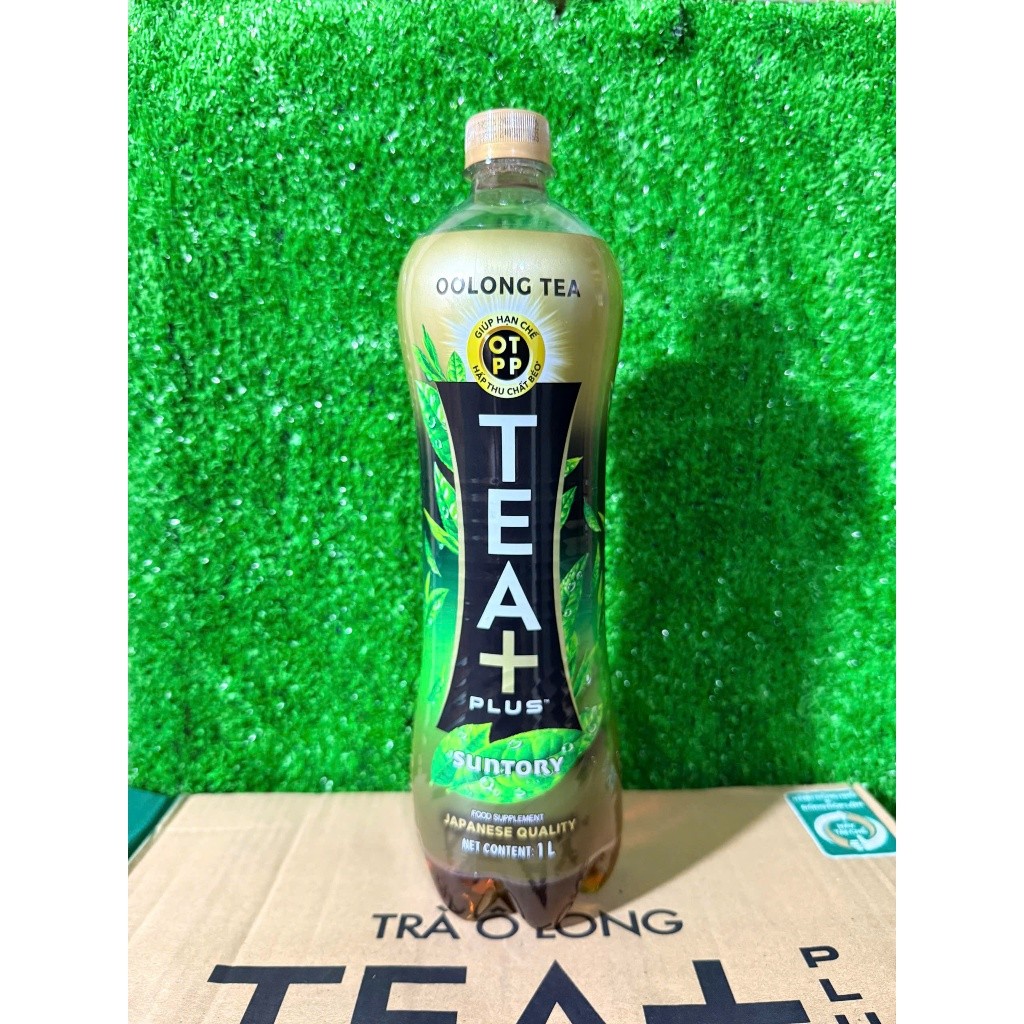 Thùng 12 chai trà ô long Tea Plus 1 lít