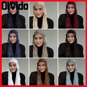 Khăn lụa OLVIDO, Khăn choàng chống nắng sáng màu trơn, voan dài voan mềm thời trang Hijab che mặt ngoài trời