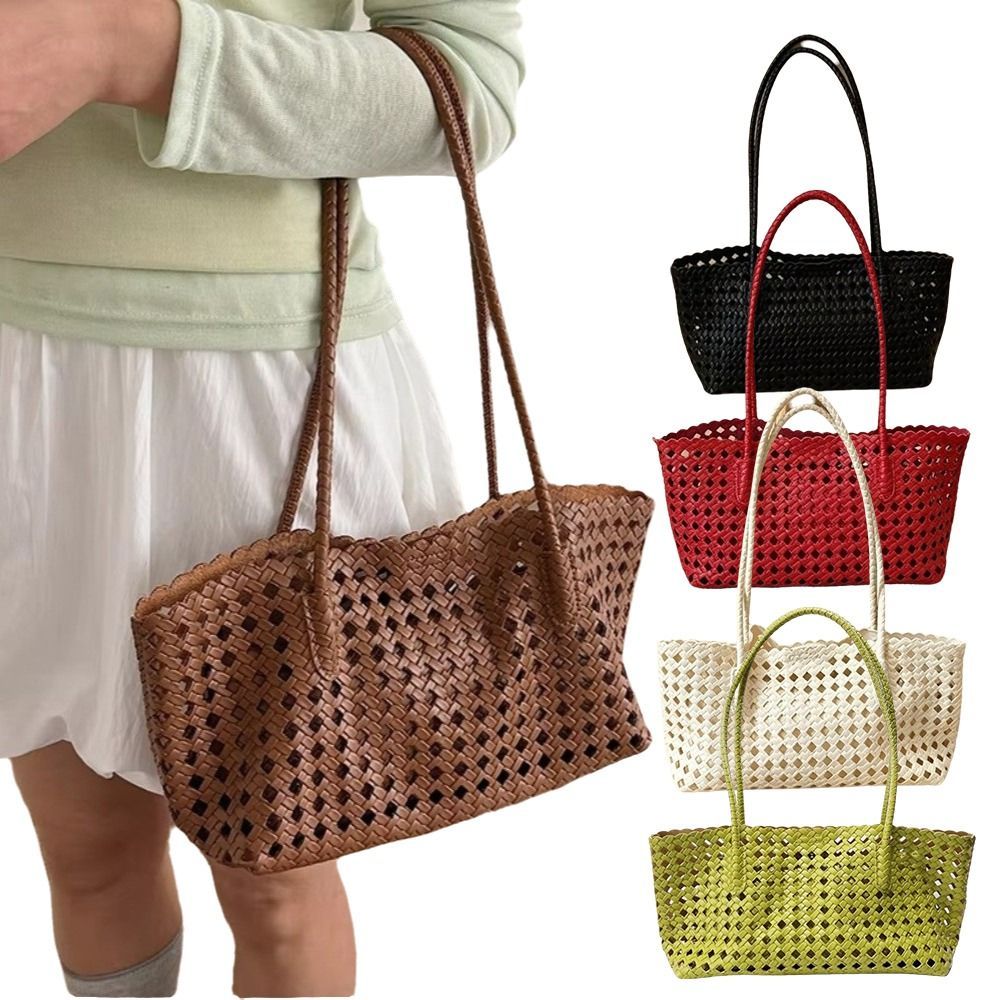 Túi tote da PU rỗng OUSXA, đeo vai 25x17x12cm, dung tích lớn kèm túi bên trong