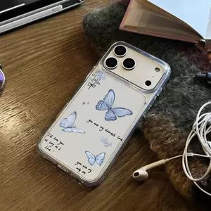 Thư bướm xanh Thích hợp iPhone1716 trường hợp điện thoại 15P trong suốt 1314 giản lược 12