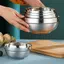 Bát chống bỏng bằng thép không gỉ Hai lớp Thi Súp bền Bát cơm Mẫu giáo Bát căng tin cho trẻ em VN