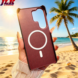 [JLK] Ốp Điện Thoại Kết Cấu Sợi Carbon Từ Tính Siêu Mỏng Cho Samsung Galaxy S26 Edge S25 FE S24 S23 Ultra A57 A56 A55 A17 A16 Vỏ PC Cứng Sạc Không Dây