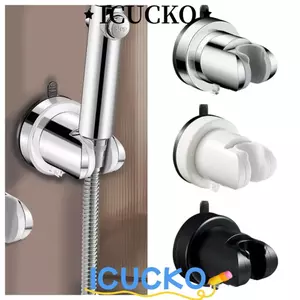 Giá đỡ đầu vòi hoa sen ICUCKO, Treo tường Không đục lỗ Vòi hoa sen Đế cố định, Lắp đặt không cần đục lỗ Phụ kiện phòng tắm di động Đế vòi hoa sen
