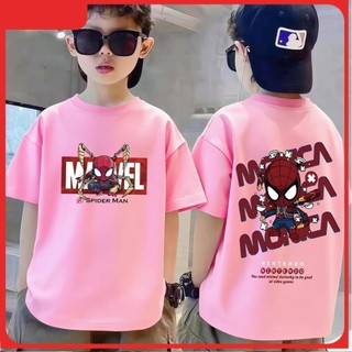 Áo Thun bé trai Marvel Spider-Man Tay Ngắn Cho Trẻ Em, In Hình Hoạt Hình, Vải Cotton Mềm, Phong Cách Mới 2026