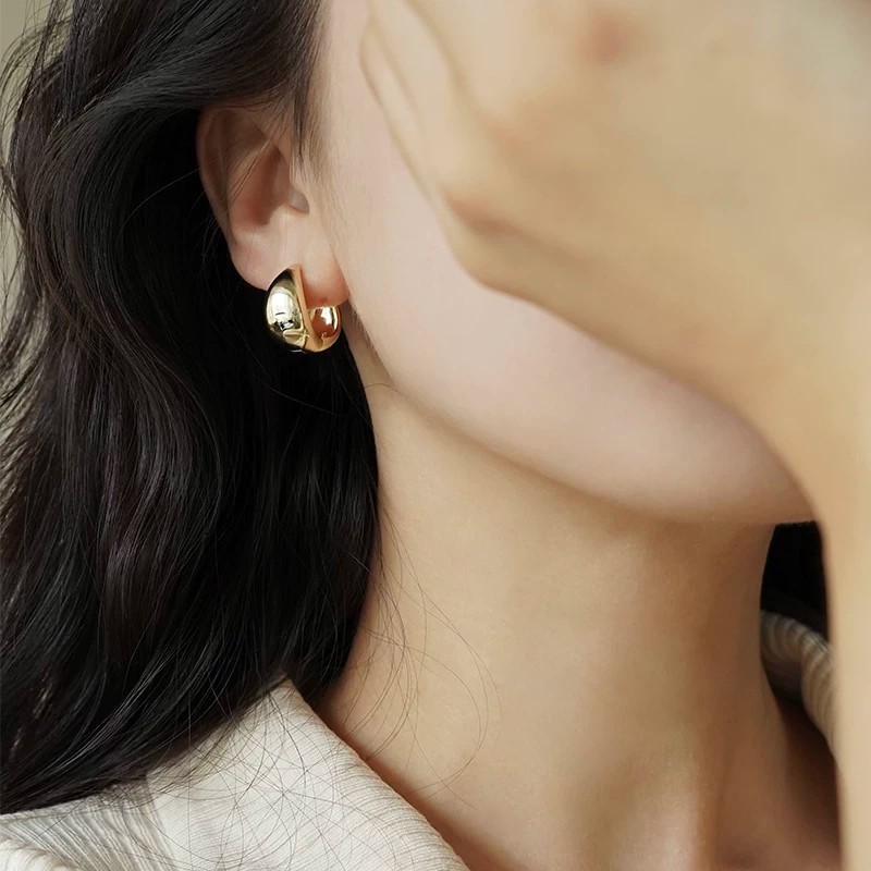 Bông tai thả nước kiểu Pháp thanh lịch và đơn giản bạc s925