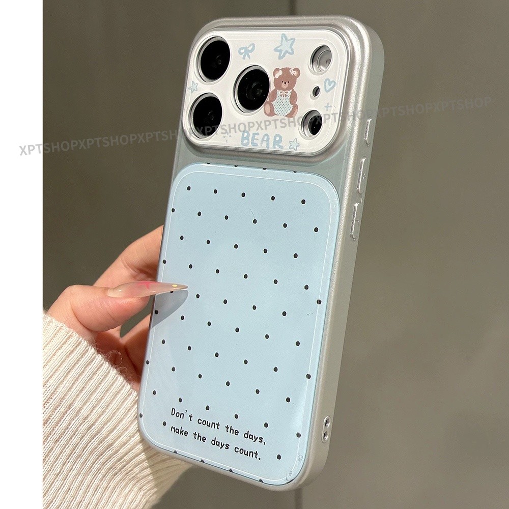 Ốp điện thoại Acrylic mạ chấm bi cho iPhone 17 Pro Max 16 15 14 13 Vỏ bảo vệ chống sốc