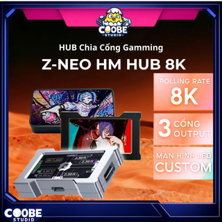 [Ship Nhanh] Bộ Chia Cổng Z-Neo HM Hub 8K Nhôm CNC, Màn Hình, 3 Cổng Output 8K Polling Rate
