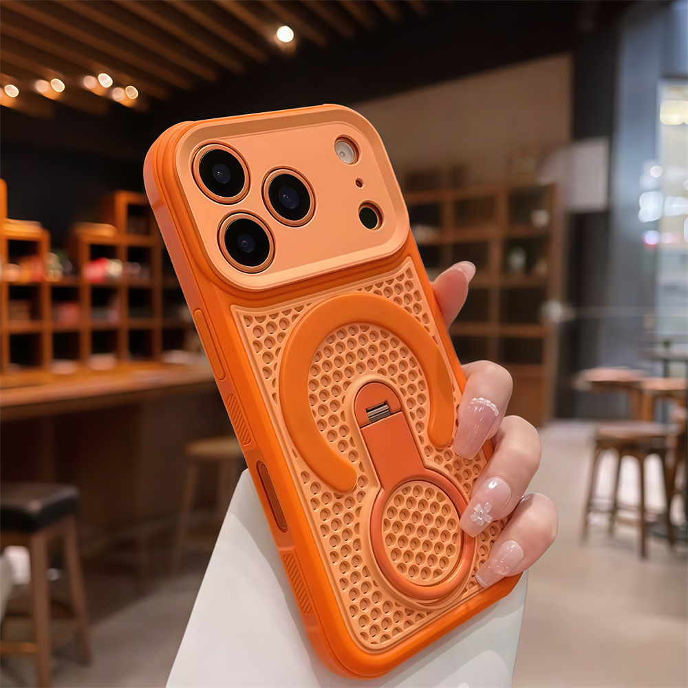 Ốp điện thoại khung 360 làm mát đầy màu sắc cho iPhone 17 Pro Max 12 13 14 15 16 pro max Bảo vệ ống kính chống rơi Vỏ cứng bảo vệ điện thoại