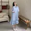 Quần áo nữ cỡ lớn Nhỏ tươi Phong cách phương Tây Khâu váy đuôi cá tay ngắn béo mm Mùa hè dáng rộng mỏng hơn