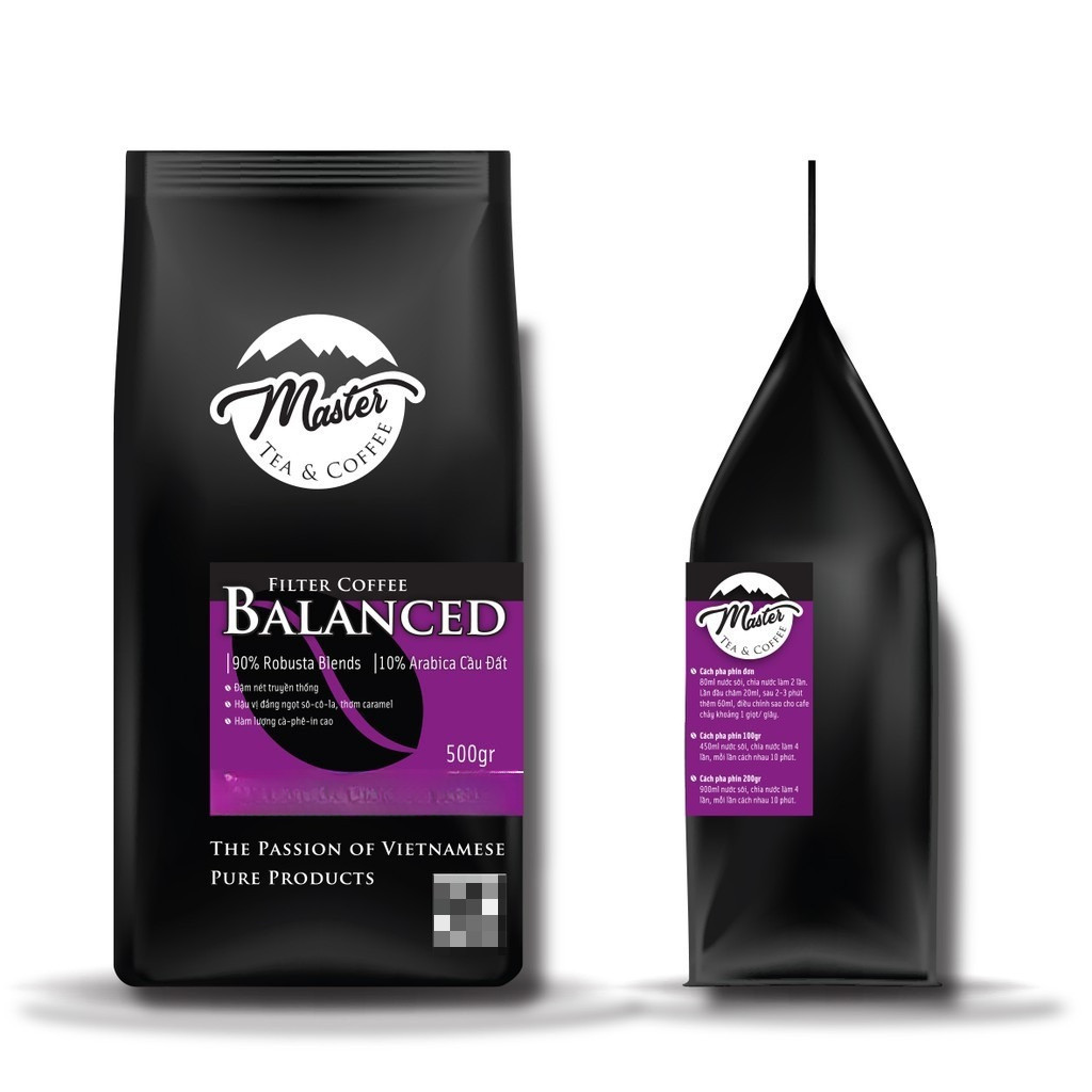 Cà Phê Bột Nguyên Chất Pha Phin Master Balanced 500G Sự Kết Hợp Giữa 90% Robusta Blend Và 10% Arabica Cầu Đất