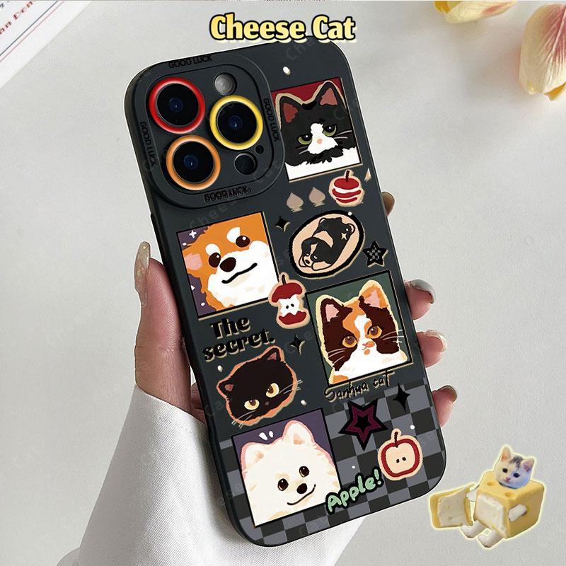 Ốp điện thoại hình chó mèo ngộ nghĩnh cho iPhone 14 13 15 Plus 11 12 16 17 Pro Max XR Xs Max 7Plus 6 8 SE