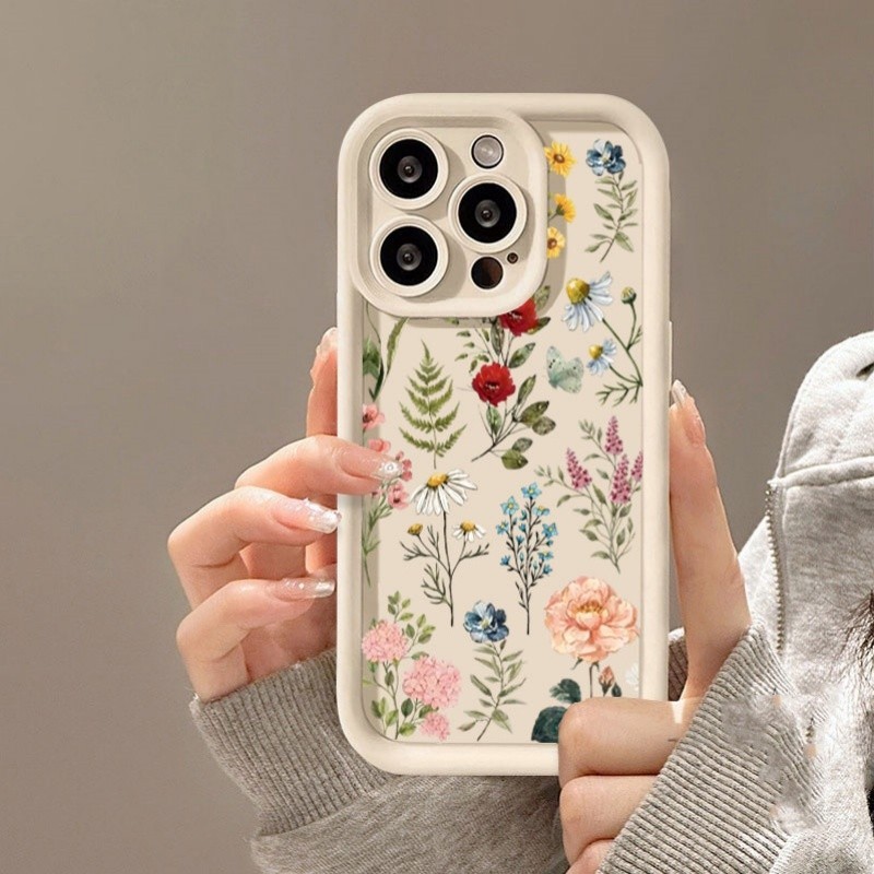 Ốp Điện Thoại Hoa Lá Nhiều Màu Sắc Cho Samsung Galaxy S20 Plus Ultra S21 FE A22 A72 A02 A03 J7 CORE M34 M16 F06 M36 M15 M23 M31 M30S M20 M51 Silicon Matte Thời Trang TPU Cover