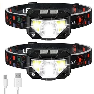 Wilder 2020 Mới Sạc USB Cảnh Báo Đèn LED Đỏ Cảm Biến Ánh Sáng Mạnh Đèn Pha Ngoài Trời Câu Cá Đêm Chống Thấm Nước Đèn Pha