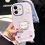 Thích hợp cho vỏ điện thoại Apple 17 iPhone16ProMax Taro Purple Kitty Sauce 15 / 14 Giá đỡ 13 Dây 12