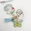 HFTOY A-Z Dreamy Sequin Chữ Cái Móc Khóa Dành Cho Nữ sel Bướm Mặt Dây Chuyền Ban Đầu Móc Khóa Ví Treo Túi Quyến Rũ Móc Chìa Khóa Ô Tô ~