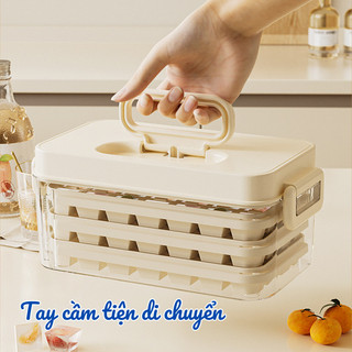 Hộp Khay Làm Đá 3 Lớp 84 Viên Lấy Đá Tự Động, Khay Đá Viên Kèm Hộp Đựng Và Xẻng Xúc Đá Tiện Lợi