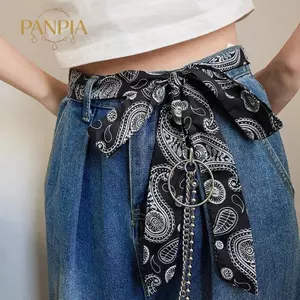 PNPIA- Dài Nhỏ Lụa Satin Khăn Nữ Thắt Lưng Trang Trí Nữ Bevel Ne Khăn Hàn Quốc Đa Năng Tóc Ruy Băng