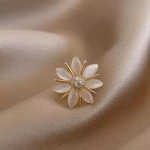 ECK Vintage Mèo Mắt Zircon Ngọc Trai Thổ Cẩm Hoa Phù Hợp Với Pin Chống Đi Lạc Phụ Kiện Trang Trí Tiệc Món Quà Trang Sức HOT