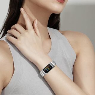 Dây đeo thép không gỉ thay thế cho Fitbit Charge 5/6, vòng tay kim loại điều chỉnh