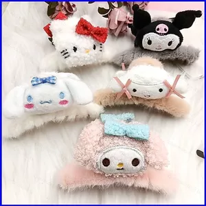SQ3 Sanrio Anime Kẹp Tóc Nữ Trẻ Em Kẹp Tóc Hoạt Hình Kitty Giai Điệu Cinnamorol Kuromi Onpompurin Phụ Kiện Tóc QS3
