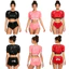 Nyeemya Nữ Chống Thấm Nước Vinyl Thích Ứng Đồ Bơi Tay Ngắn Crop Top Và Móc Và Vòng Dây Buộc Ở Bên Cạnh Tã Bao Quần Short Nhu Cầu Đặc Biệt Quần Áo