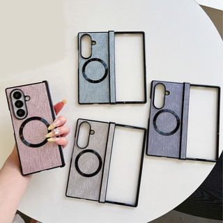 Ốp điện thoại doanh nhân từ tính lấp lánh họa tiết gợn sóng dành cho Samsung Z Fold 7 6 5 4 3 Flip7 Flip6 Flip543