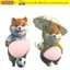 CORALTIDE Silicone Tự dính, Miếng dán bụng chó có thể bóp được Shiba Inu, Shiba Inu Mũm mĩm Nền màu hồng mềm Trang trí điện thoại Đồ dùng lễ hội