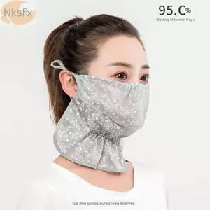 Khăn quàng cổ NKSFX, Dây tai thoáng khí Kem chống nắng ren, Bán chạy Tai treo chống bụi Chống tia cực tím Thể thao ngoài trời chống nắng