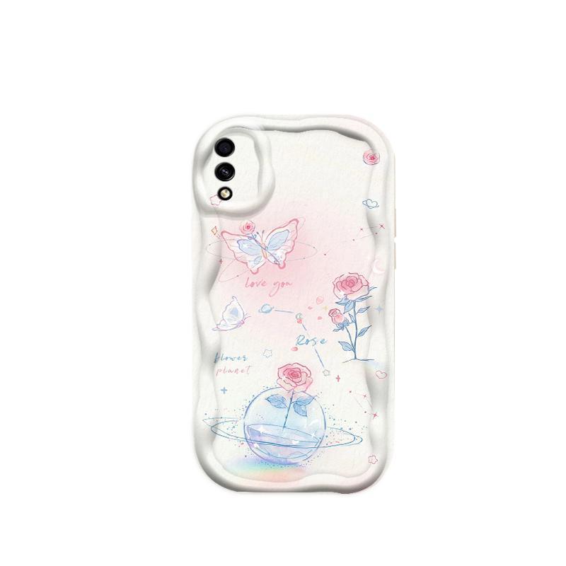 Thích Hợp Cho Samsung A02 M02 A10 A10S M10 Điện Thoại Thông Minh 3D TPU Mềm Hoa Tím Hoa Hồng Tulip Ins Phong Cách Chống Sốc Ốp Điện Thoại