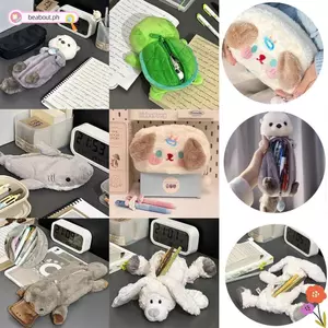 Bút chì BEABOUT, Túi đựng bút dung tích lớn hình động vật hoạt hình, Túi lưu trữ đa chức năng hoạt hình Văn phòng trường học