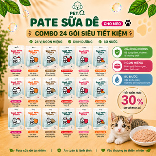 [Combo 48 Gói] Pate PetQ 70g Cho Mèo Goat Milk, Giàu Omega 3 DHA EPA - Wanna Pet