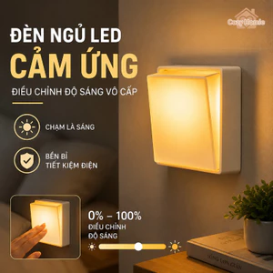 Đèn ngủ LED điều chỉnh sáng vô cấp ghi nhớ độ sáng tắt tự động 30 phút nam châm tiết kiệm năng